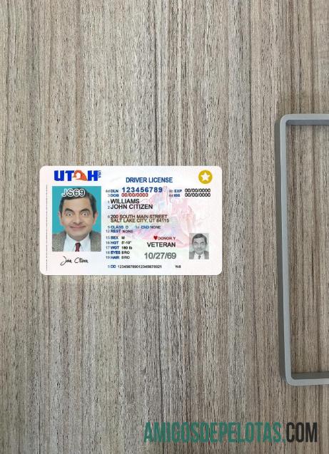 Carteira de motorista dos EUA Utah 2021 versão atual 2 fotolook frente baixar para verificação